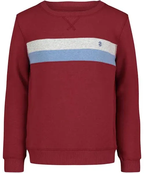 IZOD Boys' Fleece Lined Long Sleeve Crewneck Sweatshirt