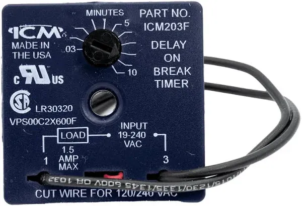 ICM Controls ICM203FB Delay-on-Break Timer