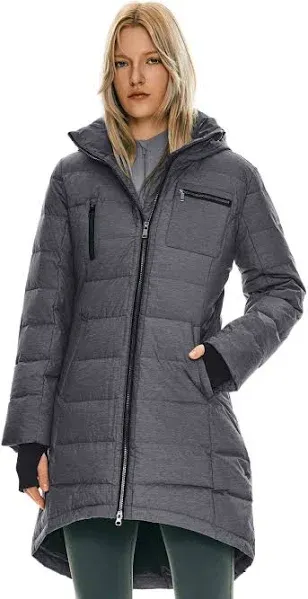 Women&#039;s Down Jacket Coat Mid-Length Darkgrey L