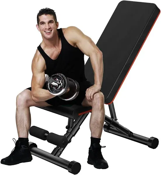 Weight Bench Adjustable Workout Bench for Home Gym, Foldable Bench Press for ...