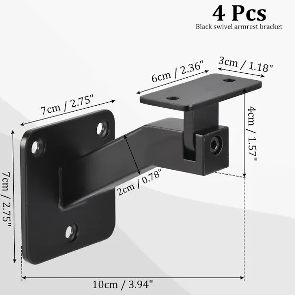 4pcs Swivel Adjustable Square Hand Rail Brackets