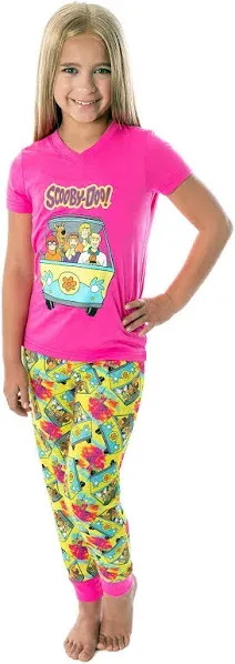 Scooby Doo Girls' Mystery Machine Shirt And Pants 2 PC Pajama Set