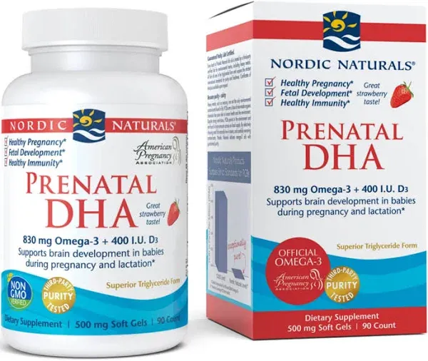 Nordic Naturals Prenatal DHA Strawberry 90 Softgels