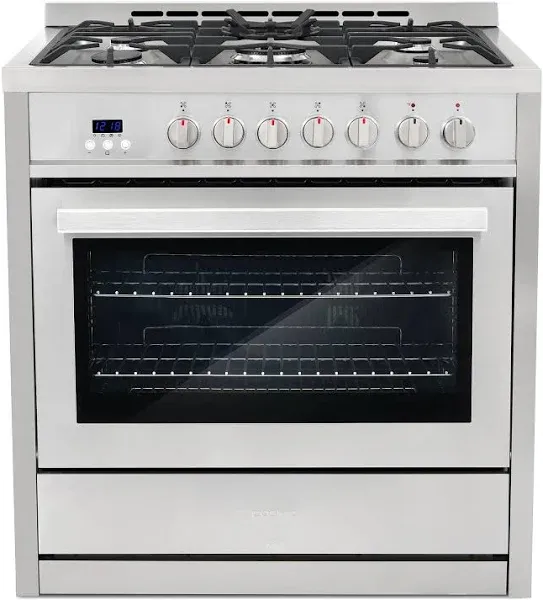 Commercial-Style 36 in. 3.8 cu. ft. Single Oven Dual Fuel Range w 8 Functions