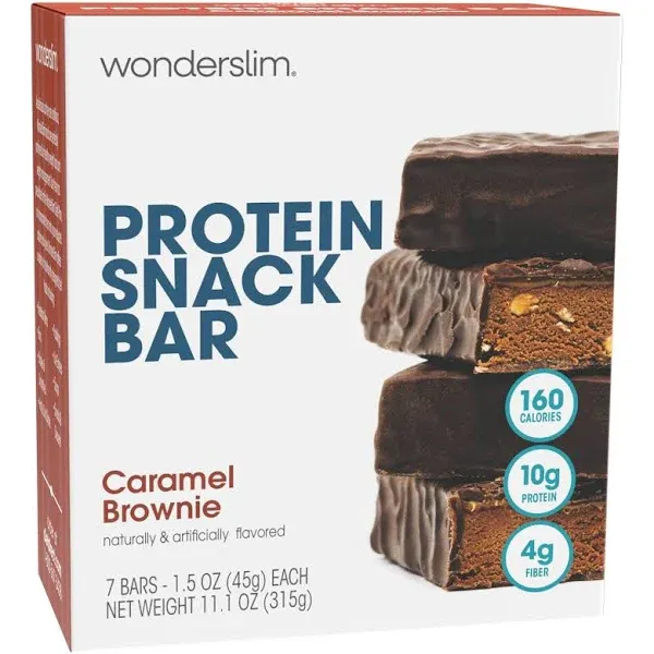 WonderSlim Protein Snack Bar, Caramel Brownie Nut, (7ct)