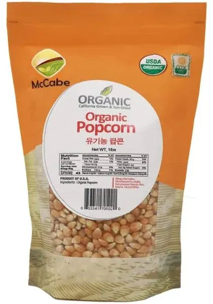 McCabe Organic Popcorn Popcorn Kernels Rich with Fiber & Minerals