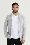 X-Ray Men's Shawl Collar Cable Knit Cardigan - Oatmeal