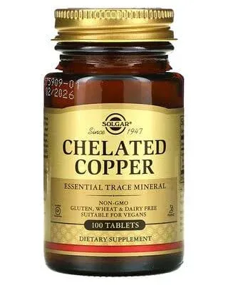 Solgar Chelated Copper 100 Tablets