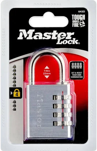 Master Lock 630D Set Your Own Combination Lock, Aluminum