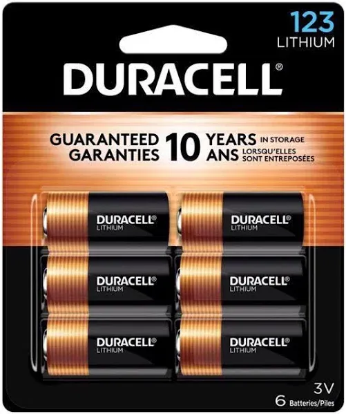 Duracell 123 3V High Power Lithium Batteries, Pack of 6