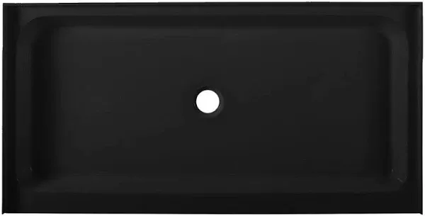 Voltaire 60 x 30 Acrylic Black, Single-Threshold, Center Drain, Shower Base