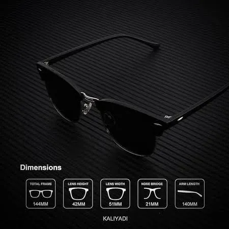 KALIYADI Polarized Sunglasses for Men and Women Semi-Rimless Frame Driving Sun glasses UV Blocking