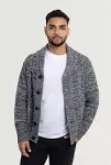 X-Ray Men's Shawl Collar Cable Knit Cardigan - Charcoal Gray