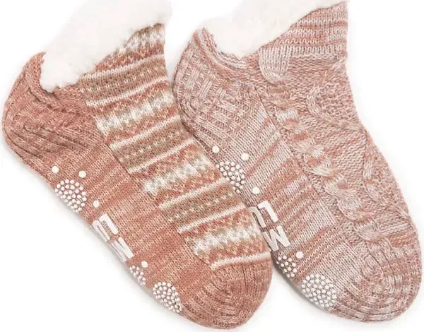 MUK LUKS Women's Shortie Cabin Sock (2 Pair Pack)