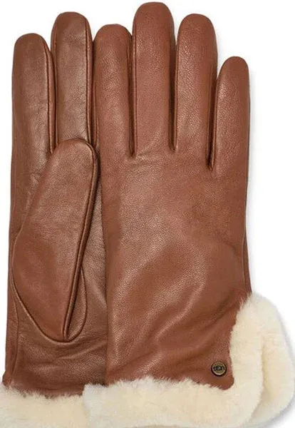 Ugg Women's Tech-Compatible Shearling Leather Gloves - Black