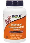 NOW - Natural Resveratrol 200 mg - 120 Veg Capsules