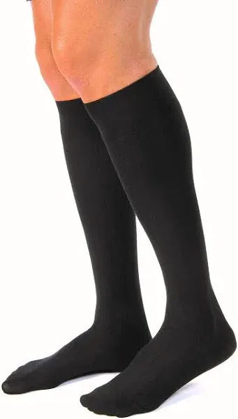 JOBST 113117 forMen Casual Compression Sock, 20-30mmHg, Knee High, Black, Medium