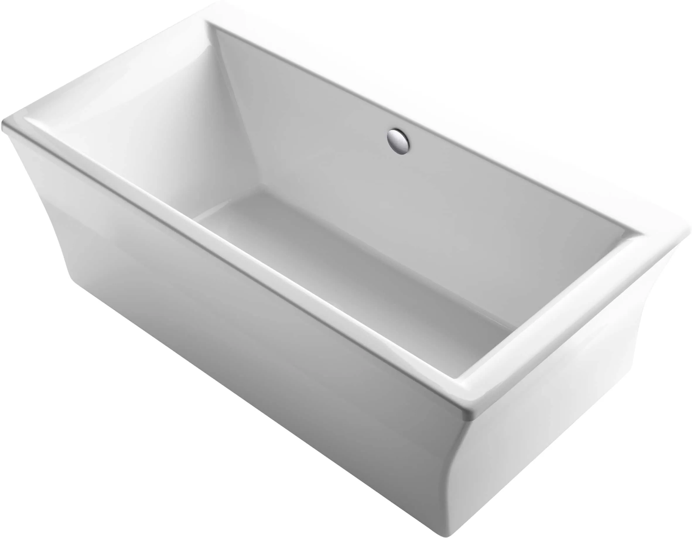 KOHLER Stargaze 36-in x 72-in White Acrylic Freestanding Soaking Bathtub (Center Drain)