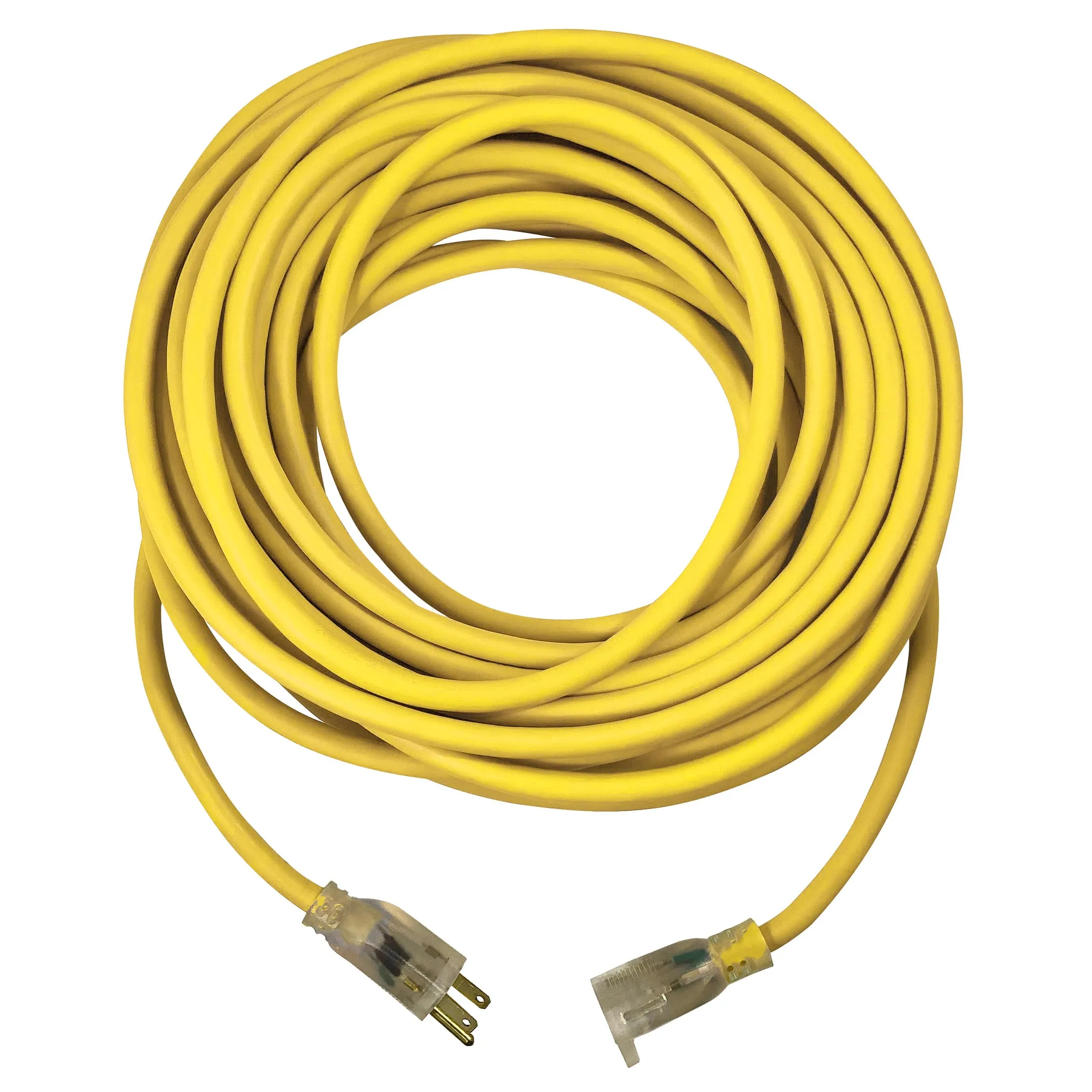 U.S. Wire 25 Ft. Power-On Illuminated Plug Temp-Flex-35 Cord, Yellow, 300V, SJTW-A 12/3