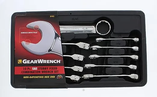 GearWrench 81905 - 10 Piece SAE Stubby Wrench Set