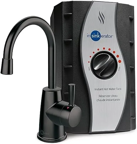 Insinkerator H250MBLK-SS HOT250 Instant Hot Water Dispenser System, Single-Handle 8.21 in. Faucet with 2/3-Gallon Tank Finish: Matte Black