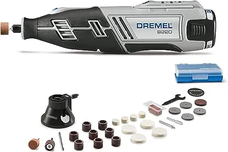 Dremel 8220-1/28 12-Volt Max Cordless Rotary Tool Kit- Engraver, Sander, and Polisher- Perfect for Cutting, Wood Carving, Engraving, Polishing, and Detail Sanding- 1 Attachment & 28 Accessories