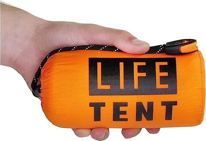 Go Time Gear | Life Tent Emergency Survival Shelter - 2 Person Tube Tent | Waterproof, Windproof, Thermal | Includes Survival Whistle, Paracord Rope & Portable, Lightweight Nylon Stuff Sack | Green