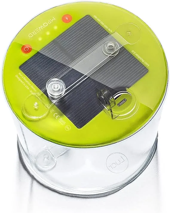 MPOWERD Luci Outdoor 2.0: Solar Inflatable Lantern Rechargeable via Solar or USB-C, 75 Lumens, Clear Finish + Cool LEDs, Lasts Up to 24 hrs, Waterproof, Camping, Backpacking, Travel, Emergencies 