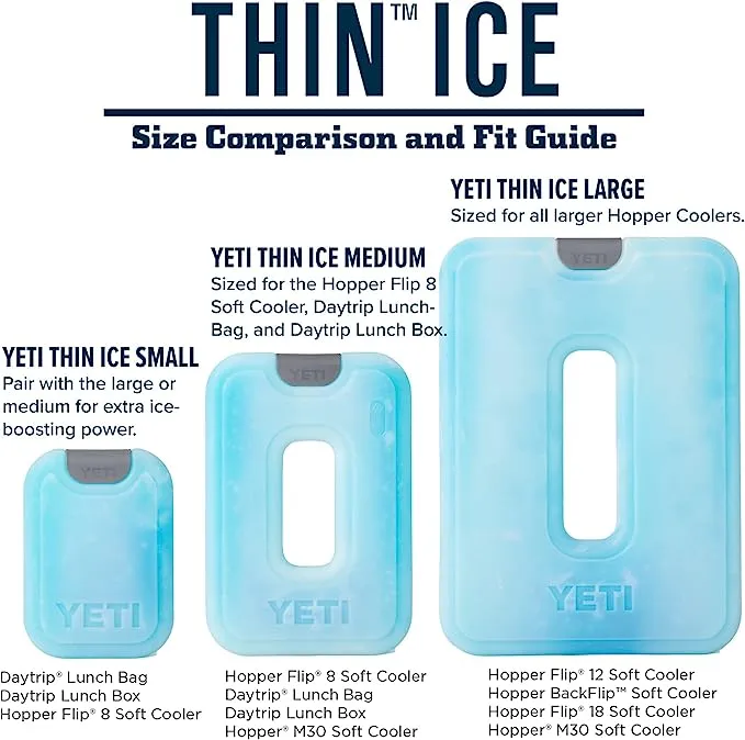 YETI Thin ICE Refreezable Reusable Cooler Ice Pack, Large