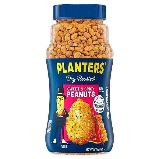 PLANTERS Sweet and Spicy Dry Roasted Peanuts, 16 oz. (6-Pack)