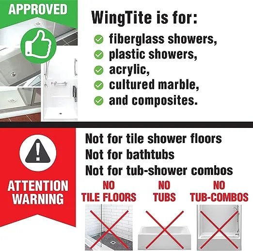 WingTite Shower Drain Replacement, Installs Entirely from the Top, Chrome