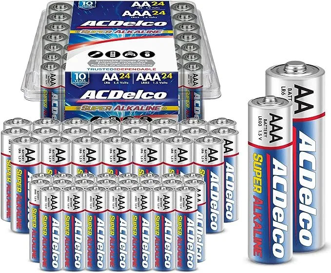 Acdelco 48 Pilas Aaa, Bateria Super Alcalina De Maxima Potencia, 10 Anos Sh