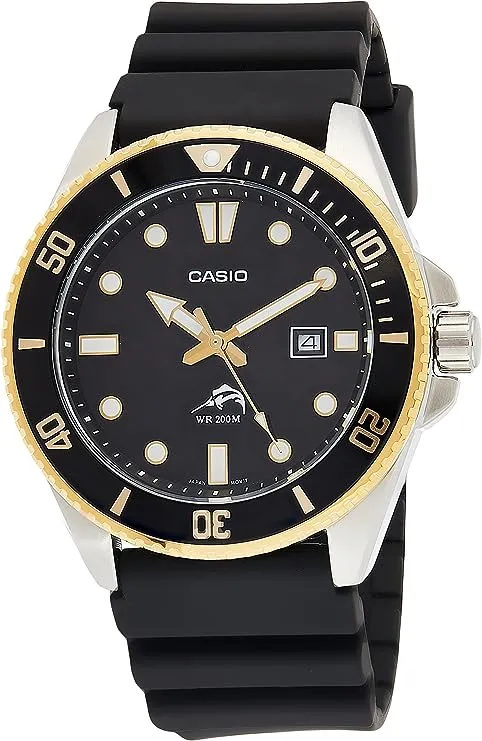 Casio Men's MDV106-1AV 200 M WR Black Dive Watch (MDV106-1A)