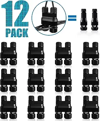 SUNVIE Fastlock2 Low Voltage Wire Connector Landscape Lighting Connectors Waterproof 12-18 Gauge Wire Connectors for Low Voltage Landscape Lights Outdoor Landscape Path Lights, 20 Pack