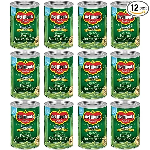 Del Monte Canned Whole Green Beans, 14.5 Ounce (Pack of 12)