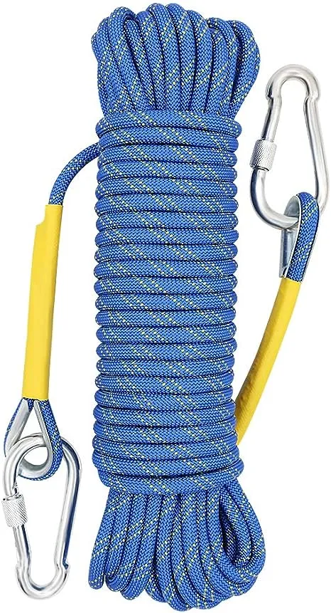 X XBEN Outdoor Climbing Rope 10M(32ft) 20M(64ft) 30M(96ft) 50M(160ft) 70M(230ft) 152M(500FT) 352M(1000FT) Static Rock Climbing Rope for Escape Rope Ice Climbing Equipment Fire Rescue Parachute