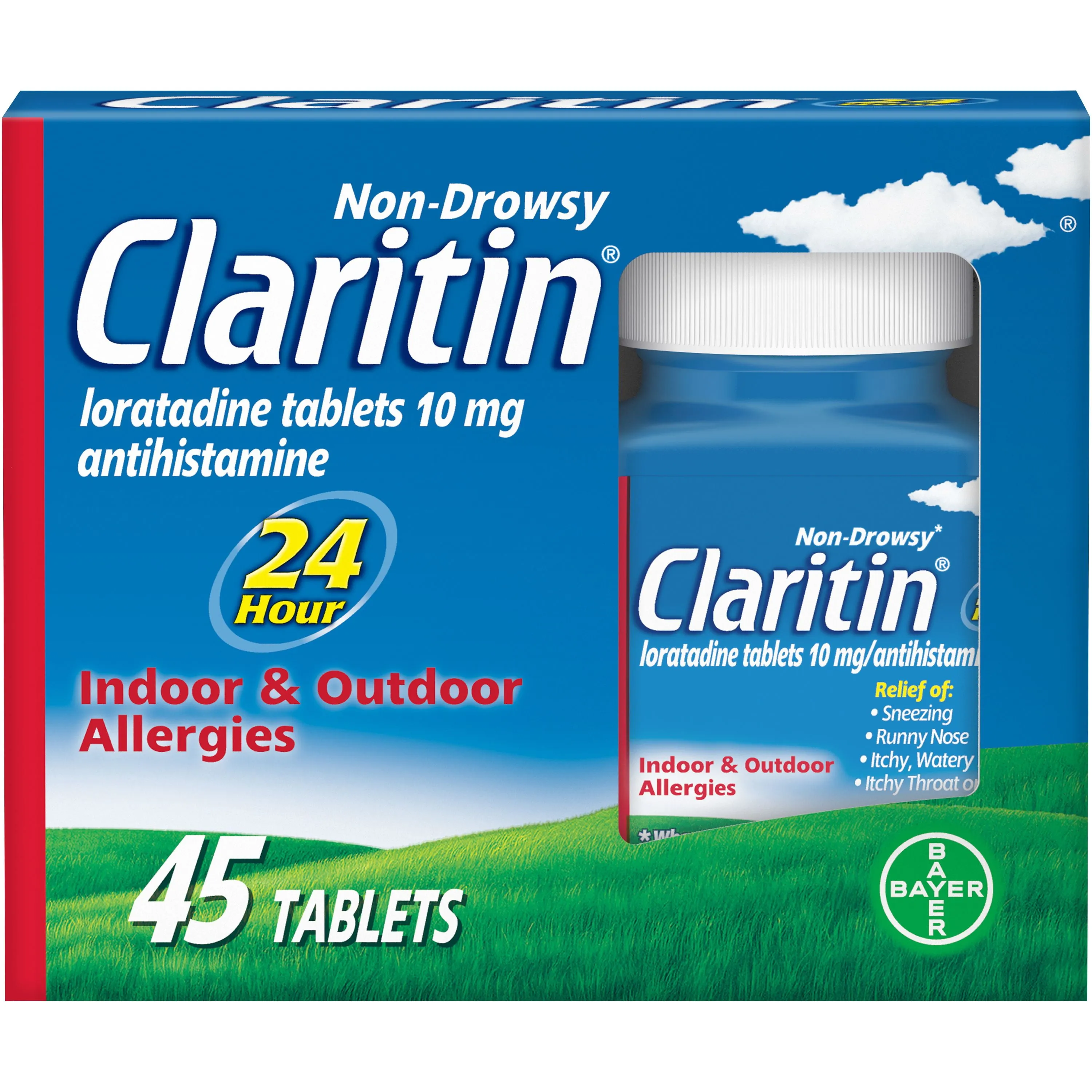 Claritin Non-Drowsy Allergy Relief Tablets 45 ct Box