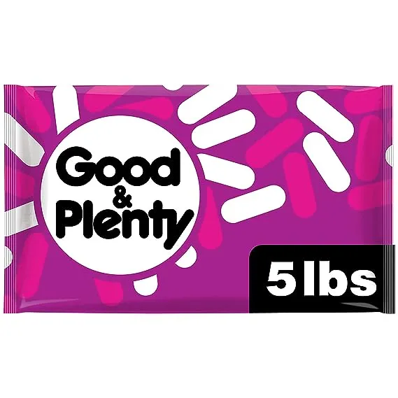 GOOD & PLENTY Licorice Flavored Nibs, Bulk, Fat Free Candy Bulk Bag, 80 oz