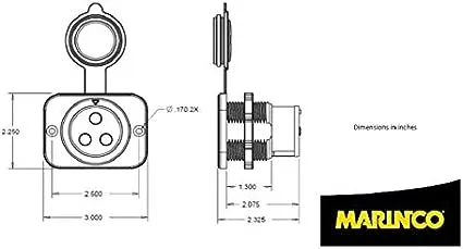 Marinco 70A Trolling Motor Plug Receptacle