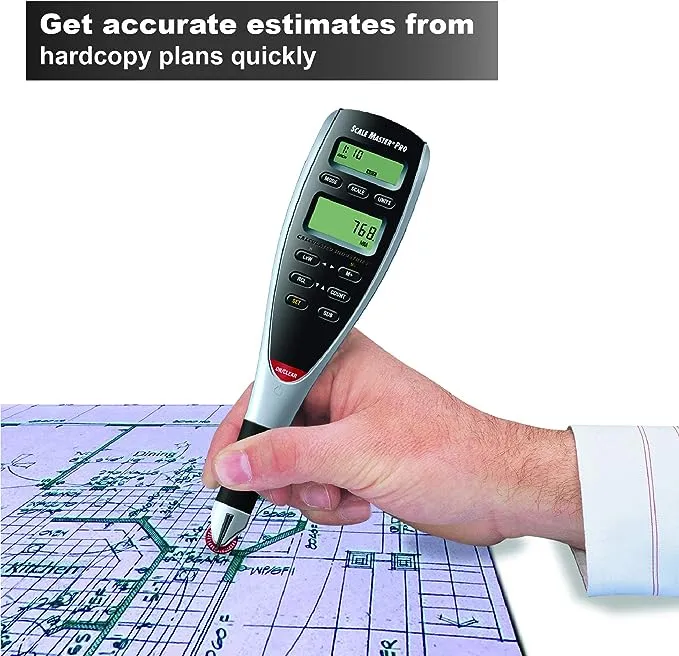 Calculated Industries 6025 Scale Master Pro Digital Plan Measure Take-off Tool | 72 Built-in US Imperial, Metric Scales | 6 Custom Scales for Out-of-Scale Plans | Dedicated Keys for Linear Measuring