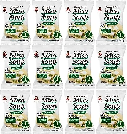 Miko Brand Freeze Dried Soup, Vegetarian, miso, 3.24 Ounce (Pack of 12)