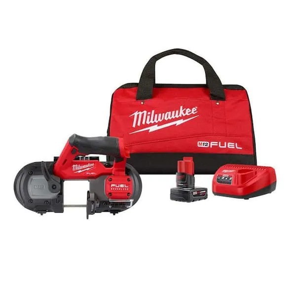 M12 FUEL 12V Lithium-Ion Cordless Compact Band Saw XC Kit with One 4.0 Ah Battery, Charger and Bag