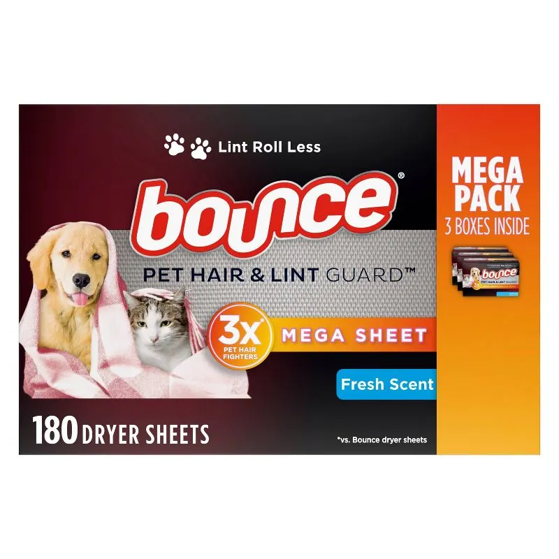 Hojas para secadora Pet Hair and Lint Guard Mega Fresh Scent (130 unidades)