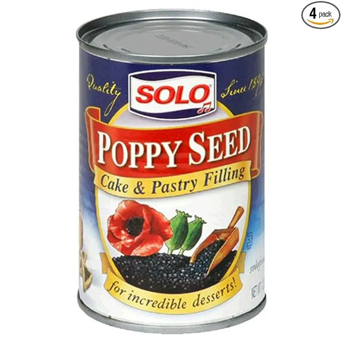 Solo Poppy Seed Cake & Pastry Filling (12.5 oz ) Pack of 4 