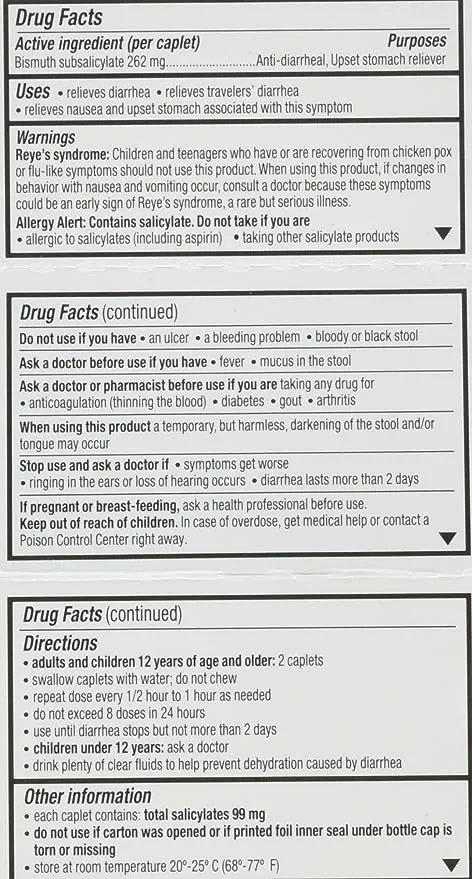 Kaopectate Diarrhea & Upset Stomach, Coated Caplets - 42 ct