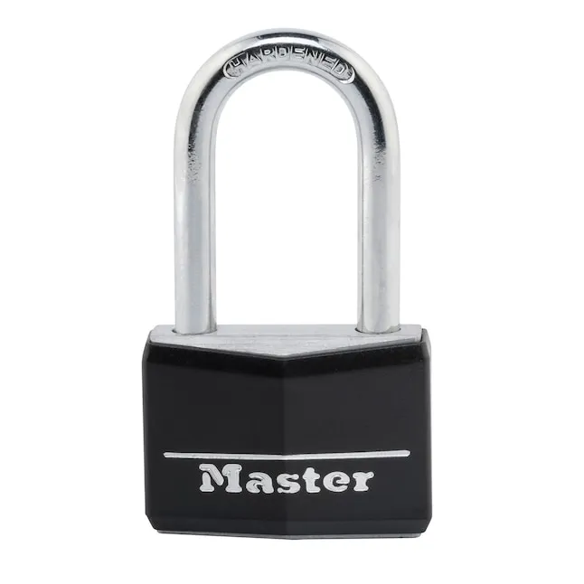 Master Lock Shackle Key Lock, Black, 1-9/16"