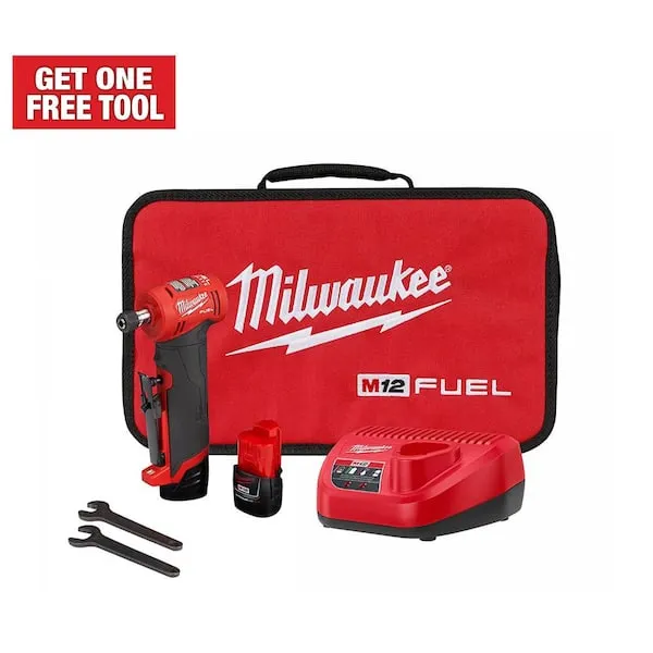 Milwaukee 2485-22 M12 Fuel Right Angle Die Grinder Kit