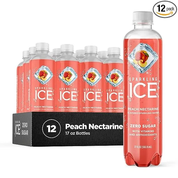 Sparkling Ice® Naturally Flavored Sparkling Water, Peach Nectarine 17 Fl Oz, (Pack of 12)