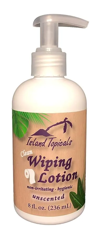 Island Topicals Wiping Lotion | Experience Clean with Less Toilet Paper | 8 fl oz Bottle (Fresh Scent)