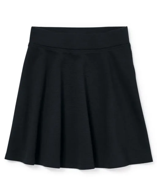 Girls Pleated SkortBlack Single5